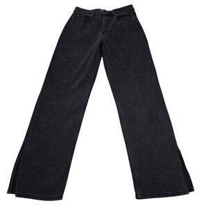 Motel Denim‎ Black  Split Bootleg High-Waist Jeans Women's L